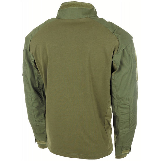 Заден изглед на блуза MARSOC Combat Shirt Ranger Green с велкро джобове за протектори.