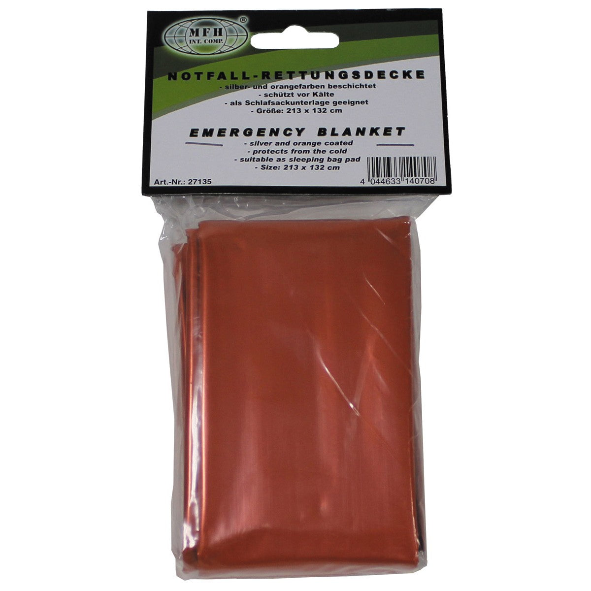 Аварийно одеяло за спане на открито сигнално оранжево модел silver and orange