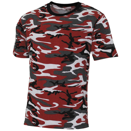 Тениска Streetstyle, red-camo, 140-145 g/m²