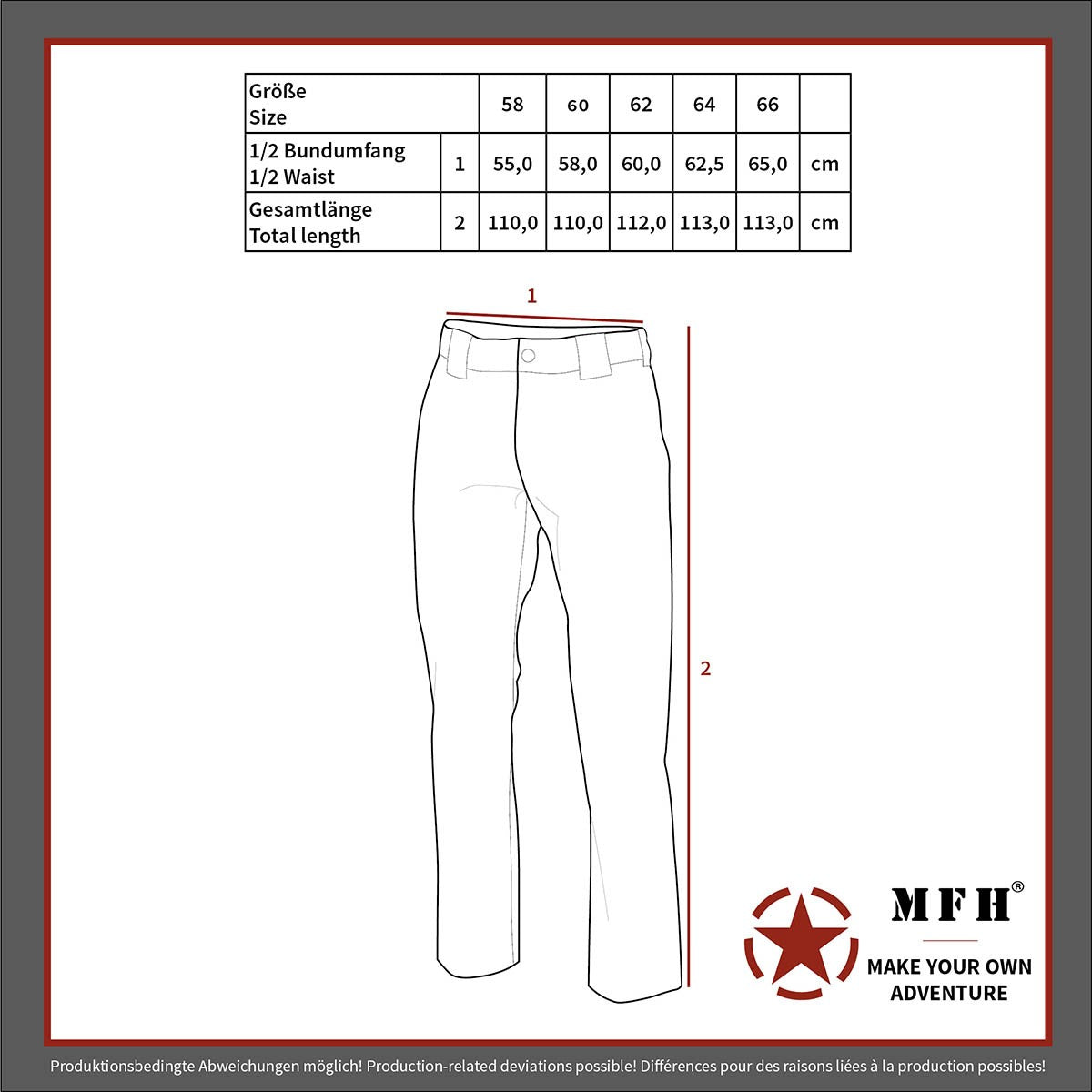 Полеви панталон BW Field Pants, flecktarn, 5 цвята, големи размери