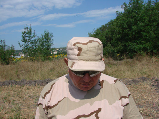 Камуфлажна  шапка с козирка , модел , US BDU Field Cap, Rip Stop,  3 col. desert , 100% памук.