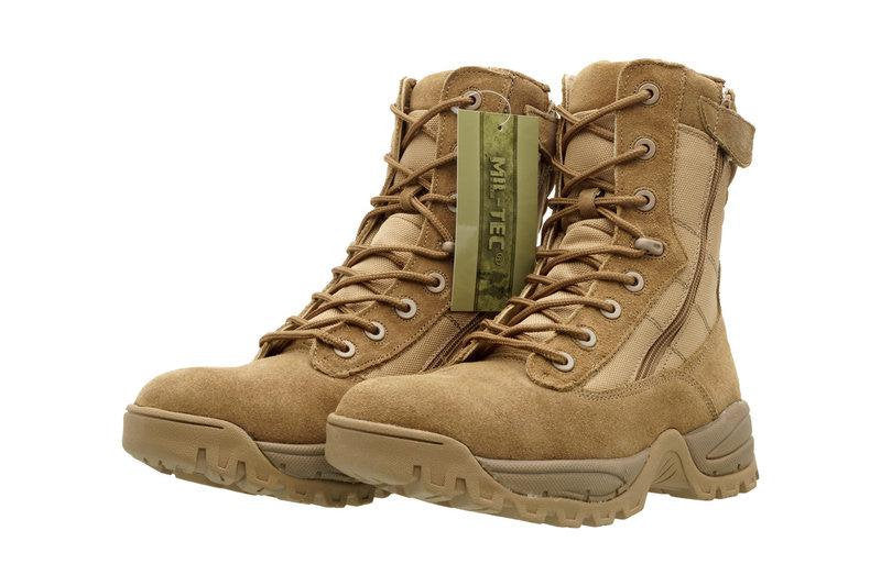 Тактически кубинки Mil-Tec USA с двоен цип, Койот (Велур и Cordura)