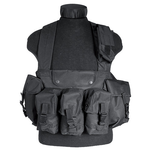 Тактическа жилетка CHEST RIG със  6 джоба  черна