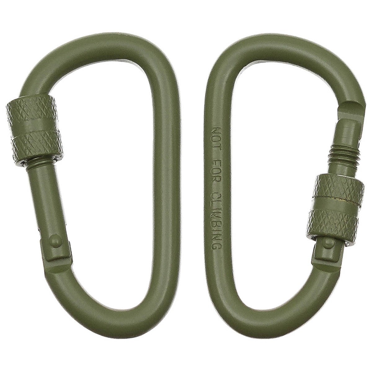 Карабинер, ключалка на винт, D 6 mm x 6 cm, 2 бр., OD green