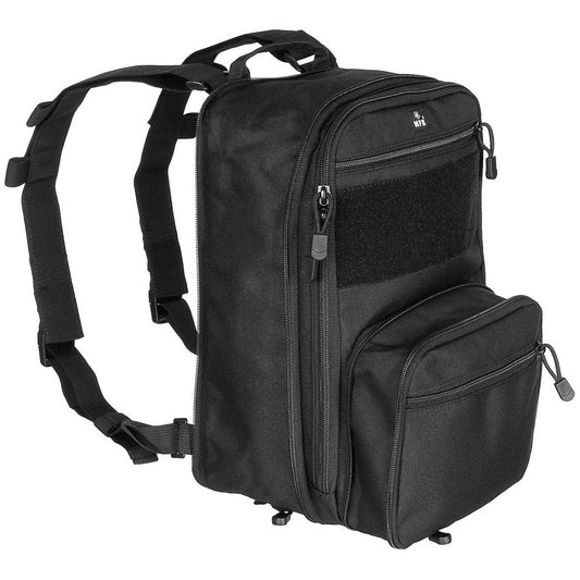 тактическа раница mfh molle hydration pack черна 12л код 30365a предна част