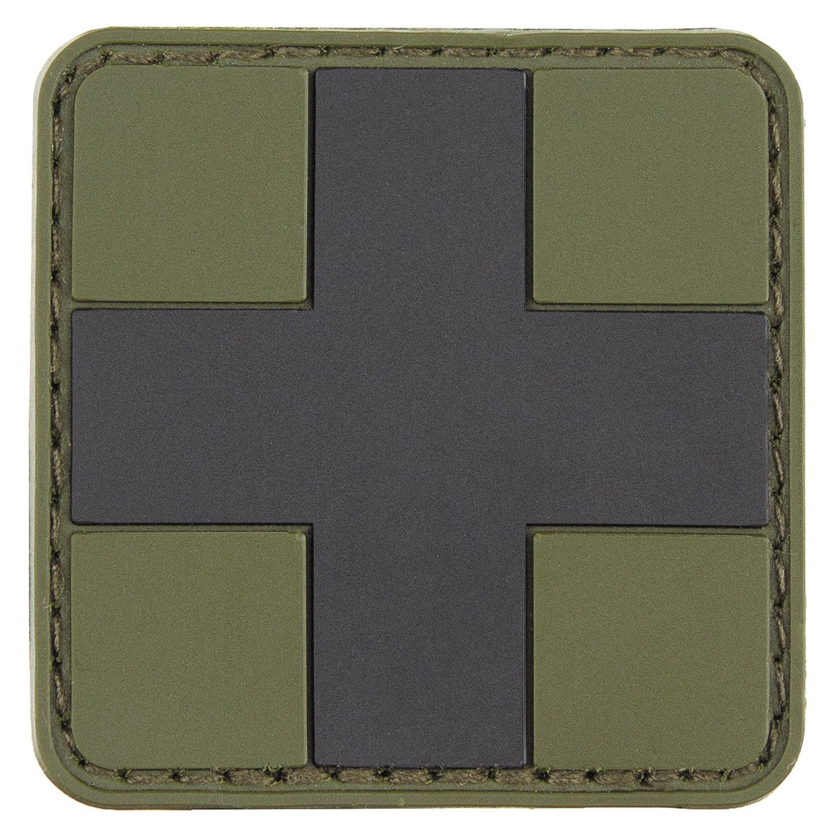 Велкро нашивка "ПЪРВА ПОМОЩ", OD green-black, 3D, 5 x5 cm