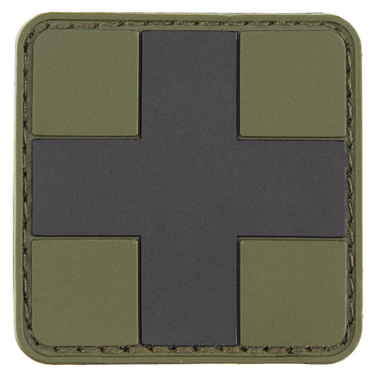 Велкро нашивка "ПЪРВА ПОМОЩ", OD green-black, 3D, 5 x5 cm
