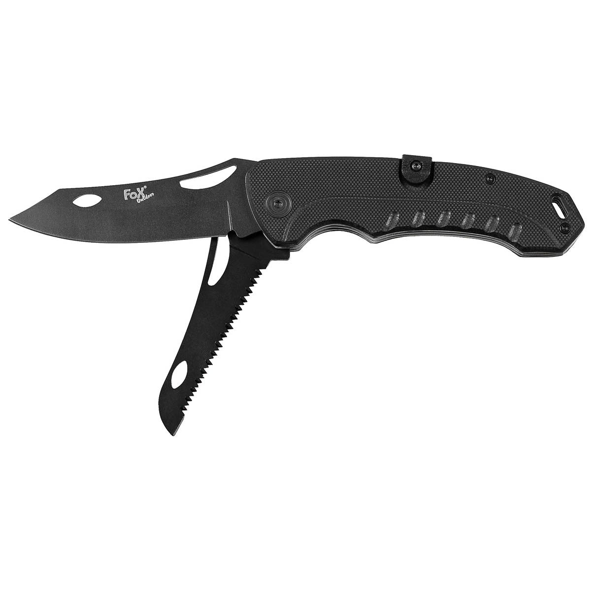 Нож , 2 в 1, черен, дръжка G10