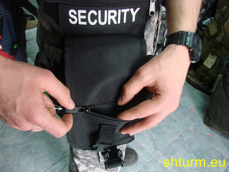 Чанта  тактическа  , за колан и бедро , модел  "SECURITY" , черна.