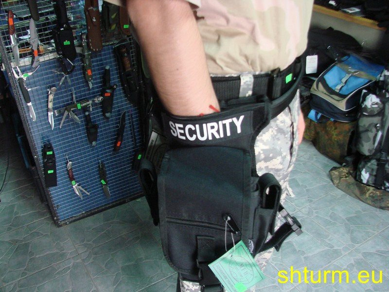 Чанта  тактическа  , за колан и бедро , модел  "SECURITY" , черна.