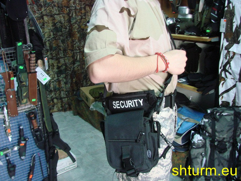 Чанта  тактическа  , за колан и бедро , модел  "SECURITY" , черна.