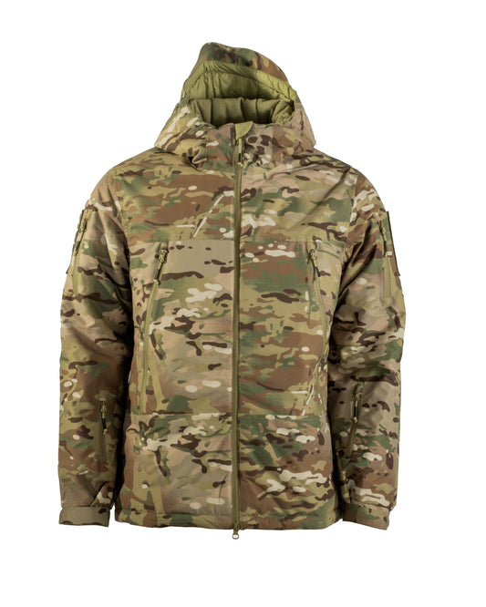 Тактическо зимно яке AB ECW Level 7 MultiCam с PrimaLoft изолация преден план