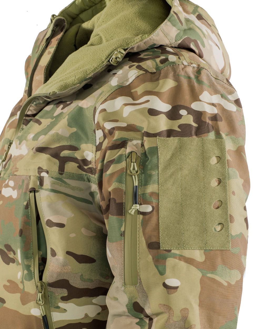 Тактическо зимно яке AB ECW Level 7 MultiCam с PrimaLoft изолация преден план
