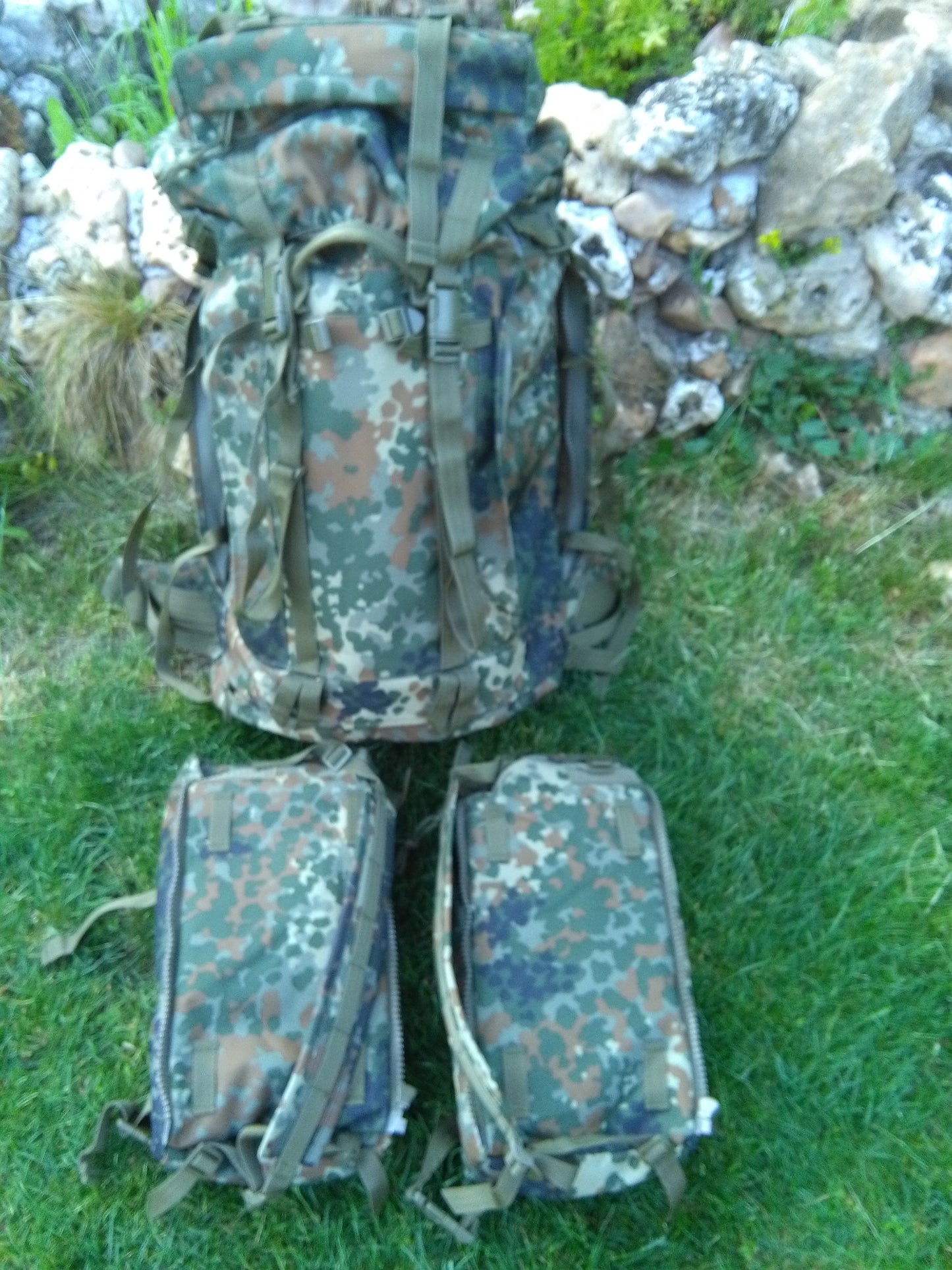 Раница , камуфлажна , туристическа , 80+20 л , "Mountain", BW camo, w/2 side bags.