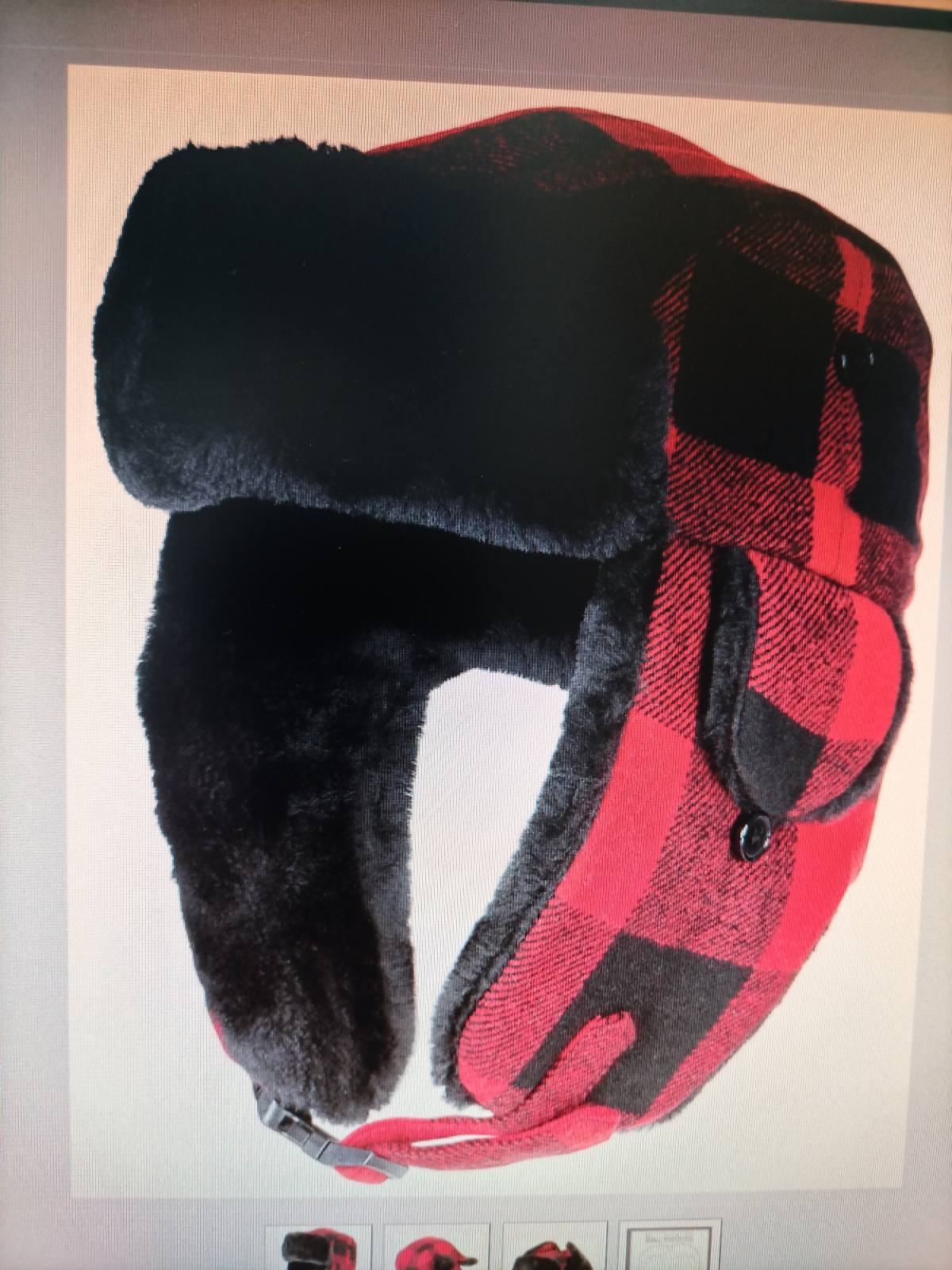 Зимна карирана ушанка Fox Outdoor Lumberjack, Червено-черна
