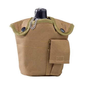 Комплект алуминиева манерка с канче и термокалъф цвят койот