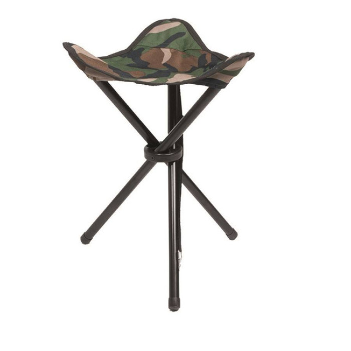 Сгъваем стол с 3 крака за къмпинг - Mil-Tec® - WOODLAND
