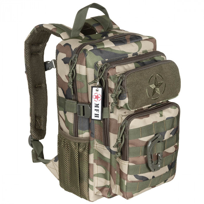 Детска тактическа раница Max Fuchs Assault "Youngster", 15L, Камуфлаж Woodland (30330T)