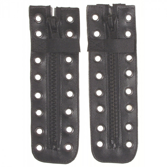Черен кожен цип за нанизване на военни кубинки с 8 отвора