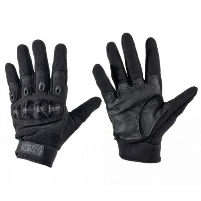 Черни тактически ръкавици TP1 Anton Blöchl с подсилени юмруци и кожа