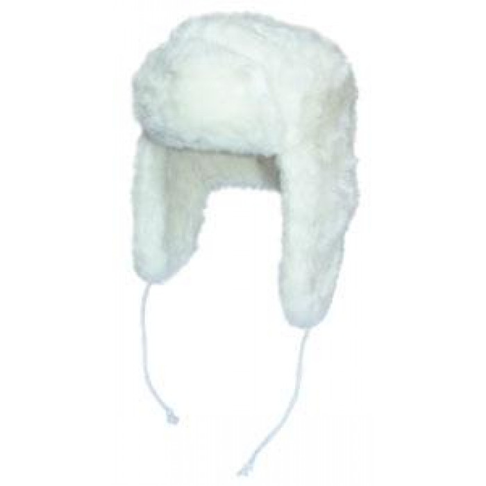 Ушанка , руски стил , бяла.