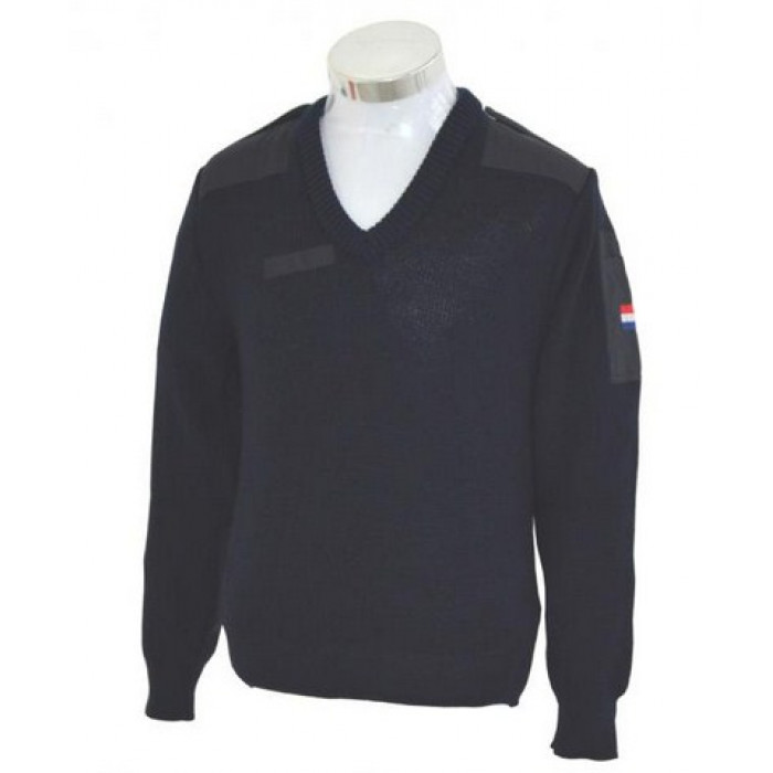 Пуловер от армията на Дания   син   100 процента вълна .