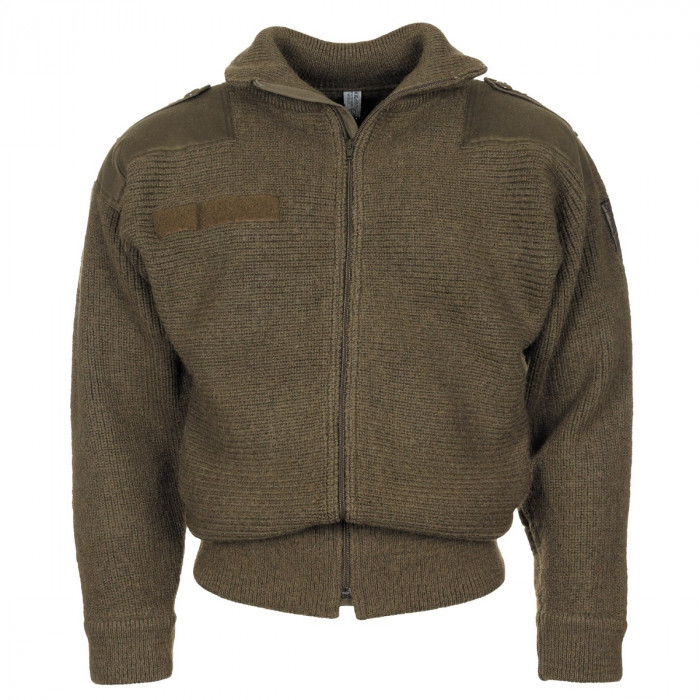Австрийски военен вълнен пуловер с цип''  Knit  ALIPN- OD green''